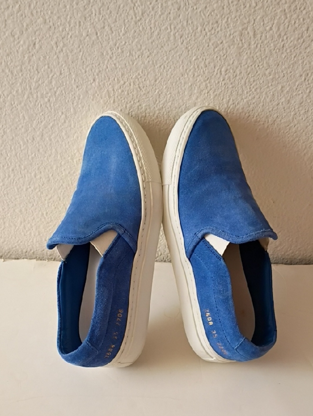 Common Projects Suede Slip-on Sneakers sz 35 Made In Italy - Picture 6 of 10